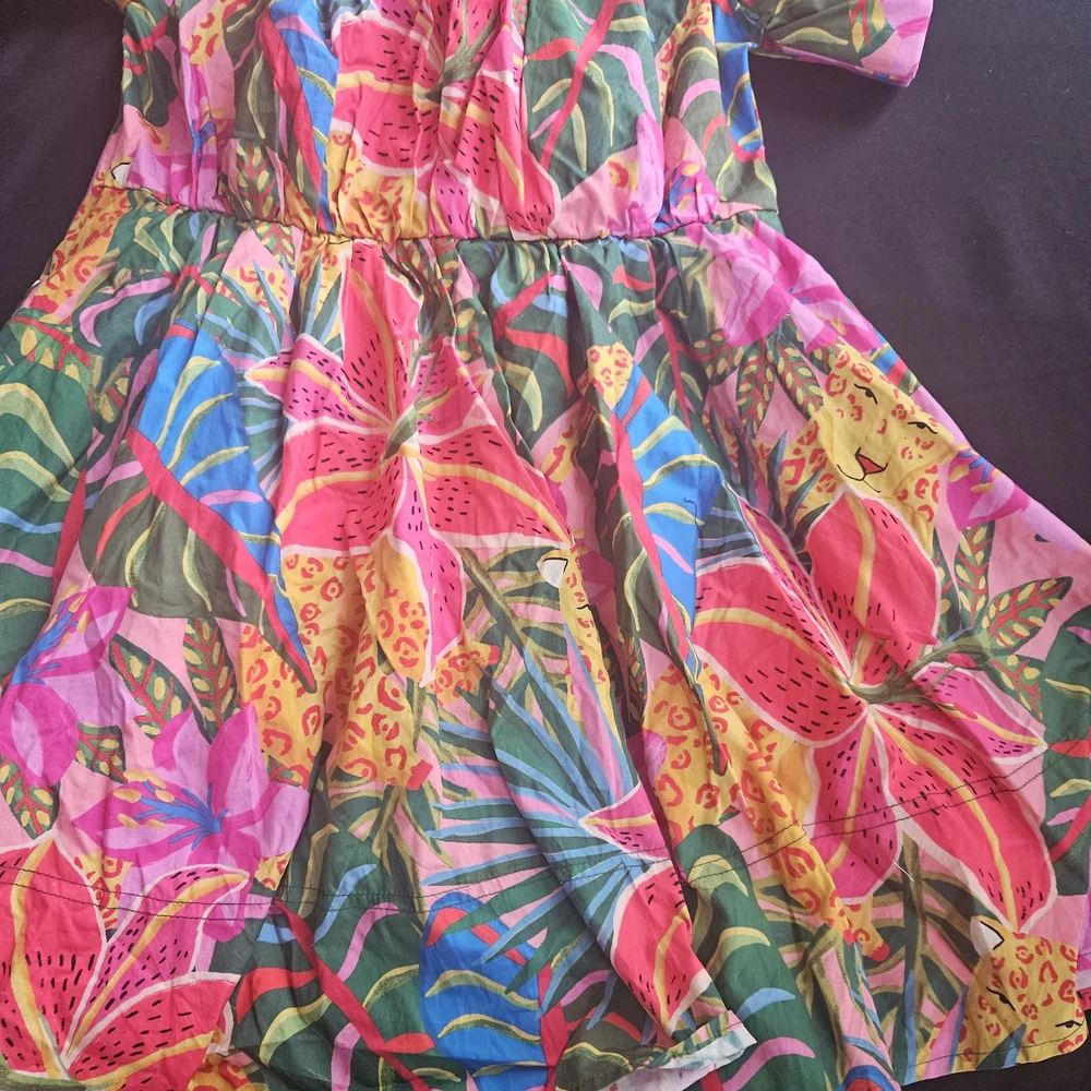 Women's Tropical print mini dress size large - Picture 4 of 9